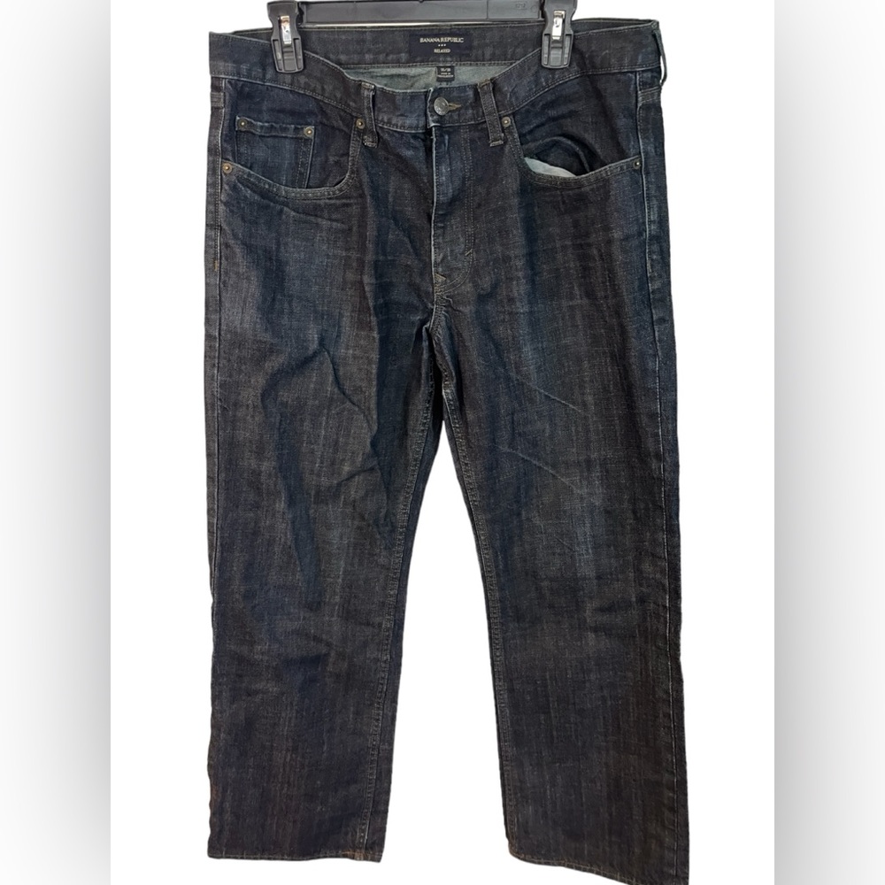Banana Republic Mens Relaxed Jeans Ultra Dark Jeans 35x30
